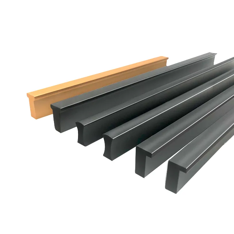 Aluminum Alloy Top Wardrobe Long Handle Cabinet Drawer Black Cabinet Door Handle