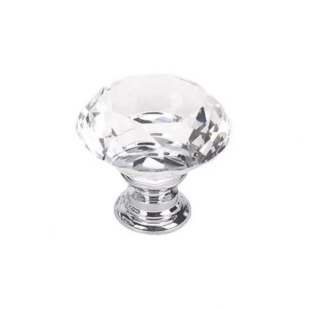 Crystal Drawer Knobs Furniture Kitchen Diamond Glass Cabinet Dresser Door Knob