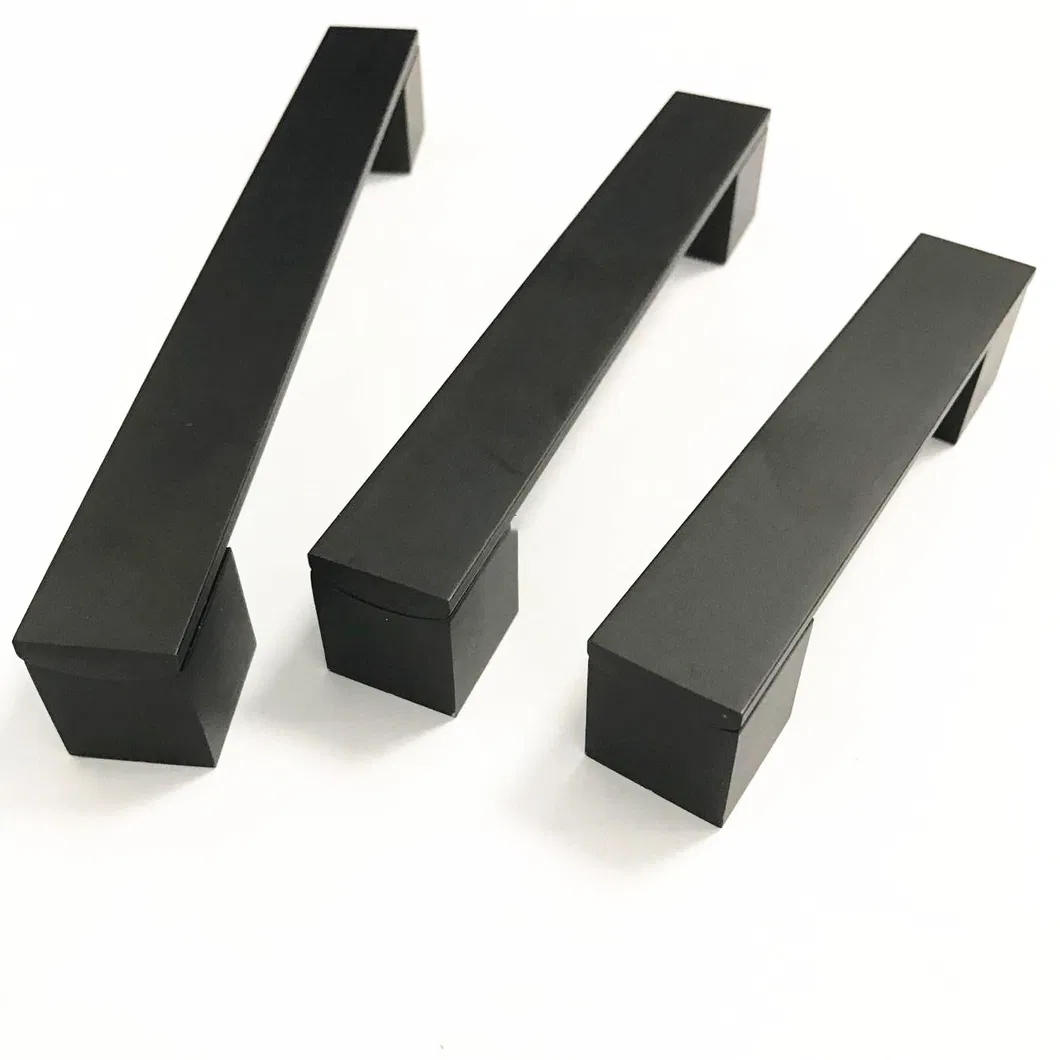 Black Matt Furniture Hardware Cabinet Square Pull 128mm & 160mm Drawer Handle
