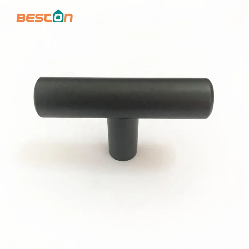 2 Inch 12X50mm T Bar Single Hole Black Ss Cabinet Pull Knob