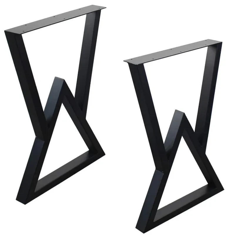 Unique Style Furniture Wood Table Black Desk Frame Steel Table Legs