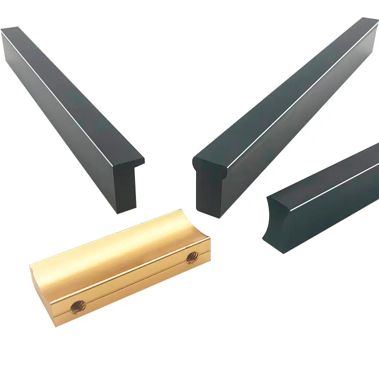 Aluminum Alloy Top Wardrobe Long Handle Cabinet Drawer Black Cabinet Door Handle