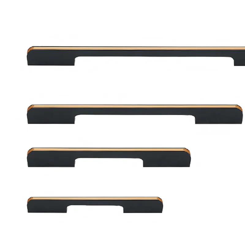 Pull Cupboard Wardrobe Handles Aluminium Profile Brushed Gold Cabinet Handles