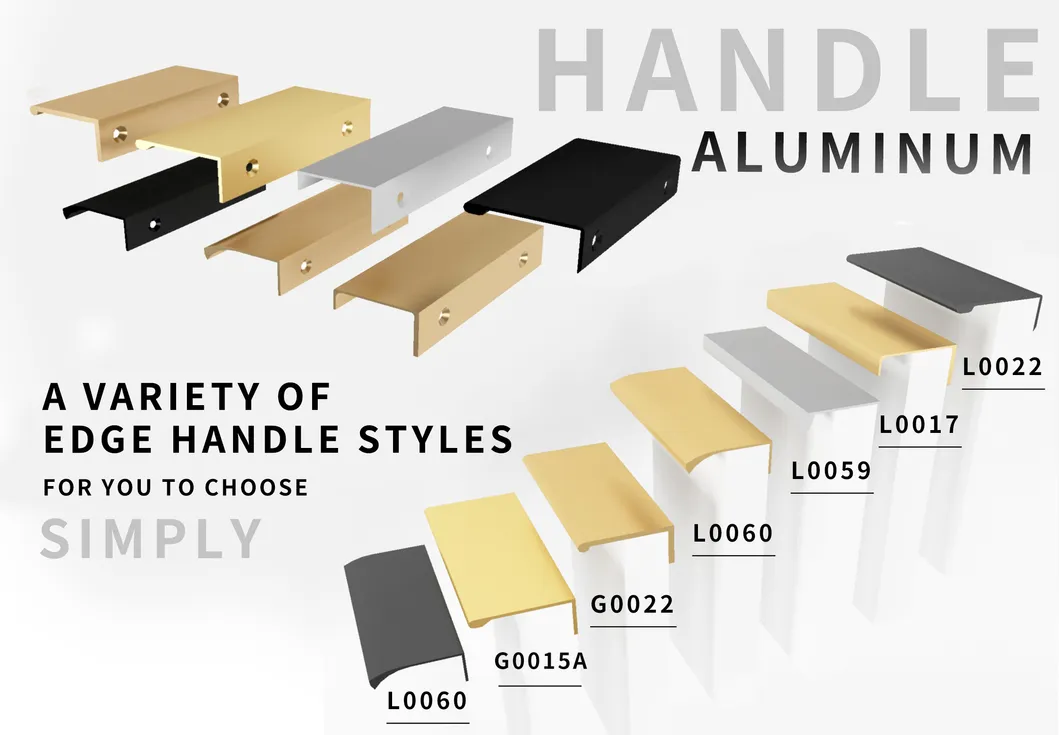 Concealed Pull Handles Gold Black Aluminum Cupboard Drawer Hidden Kitchen Cabinet Handle