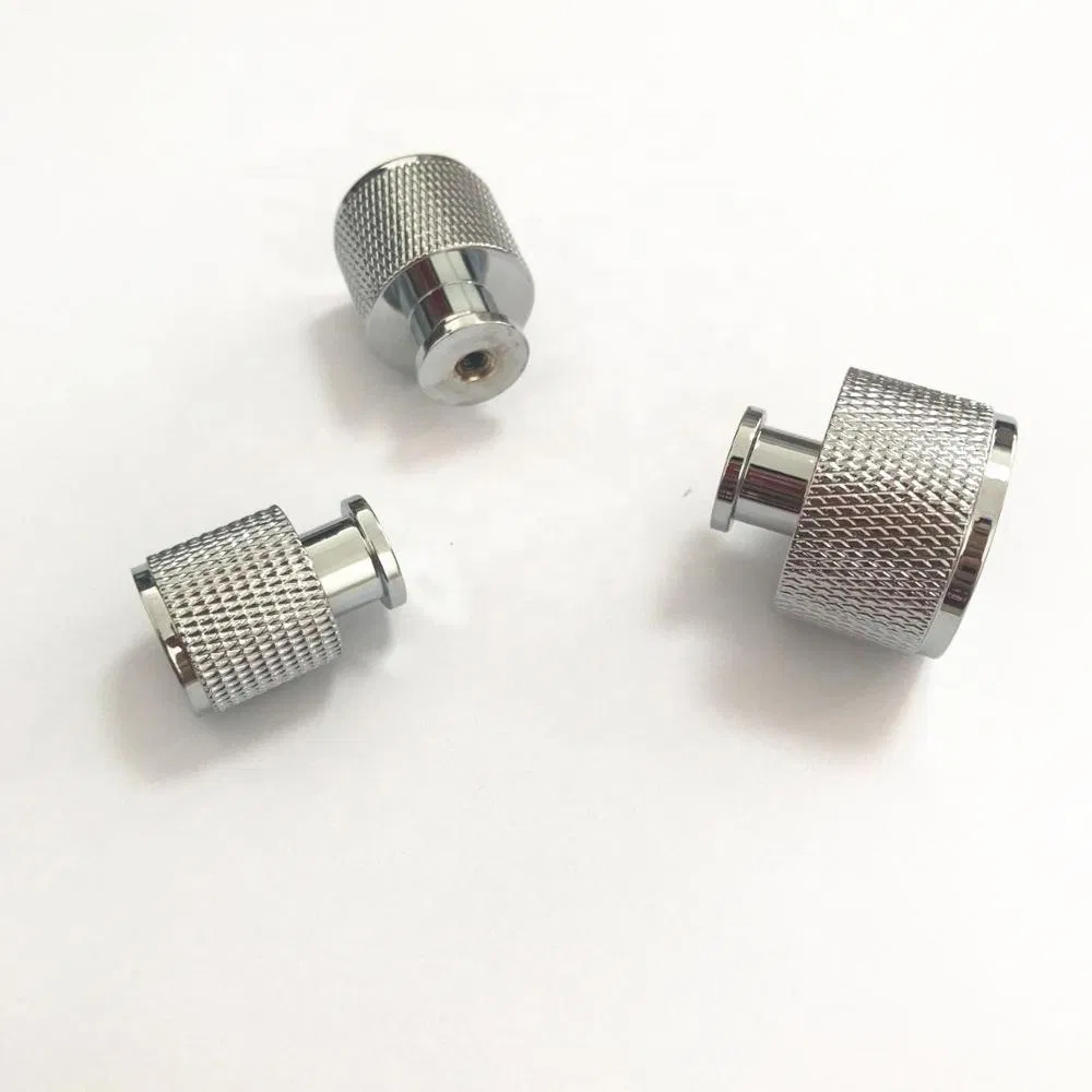 OEM CNC Turned Parts Machining Custom Made Precision Chrome Aluminum Knurled Knob