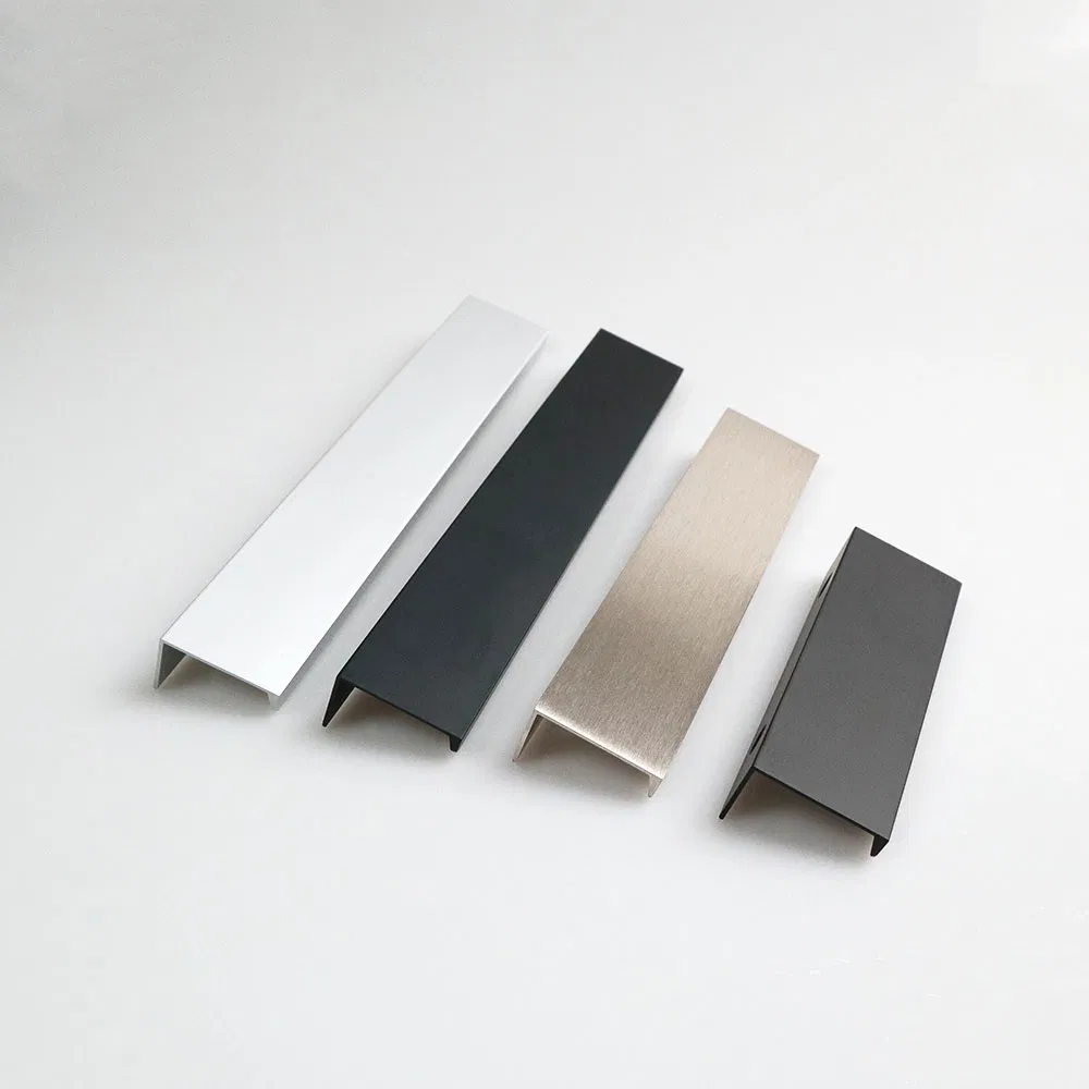 Modern Furniture Hardware Matt Black Hidden Kitchen Finger Edge Cabinet Pull Handles
