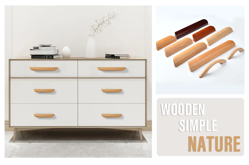 Wood Solid Furniture Pulls Handles Painted Smoothly Cupboard Closet Drawer Wooden Handle