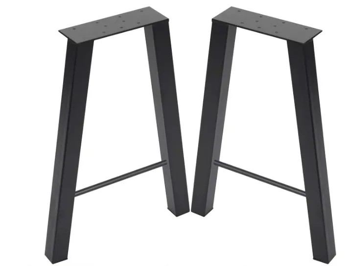 Wholesale Solid Black Powder Coated Durable Modern Industrial Metal Dining Table Legs