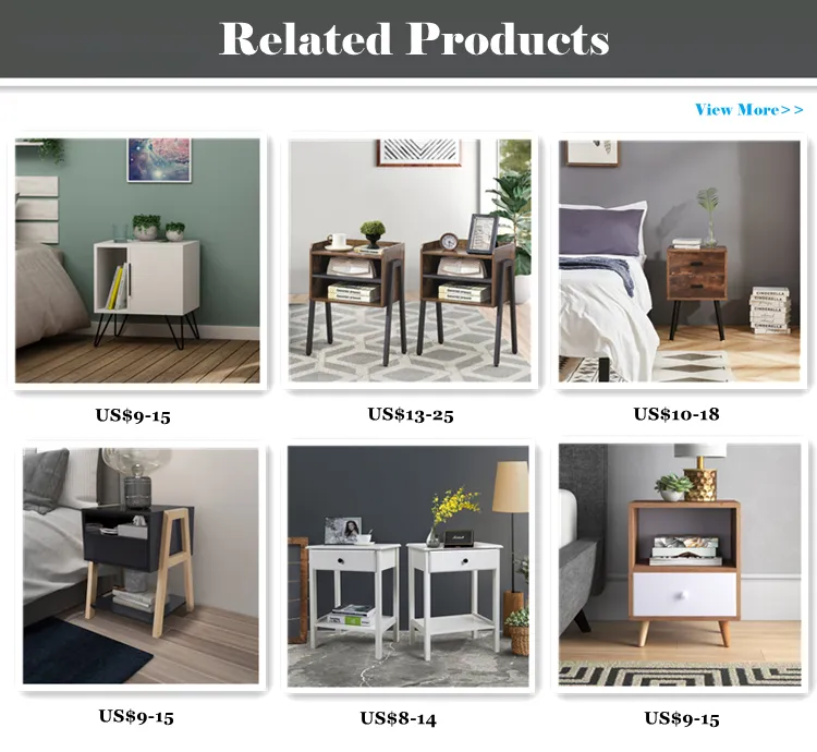 Nightstands Oak Three Drawer Chest Modern Type Wooden 2 Retro Bedside Table