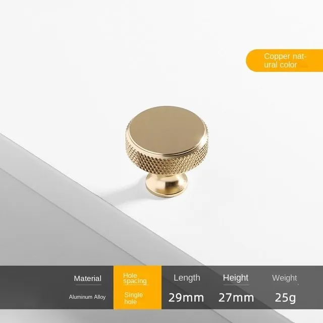 Round Single Hole Knurl Handle Cabinet Drawer Aluminum Furniture Small Knurl Knobs