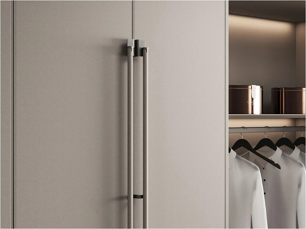 Zinc Alloy Long Wardrobe Handles New Fashion Design Leather Closet Door Handles