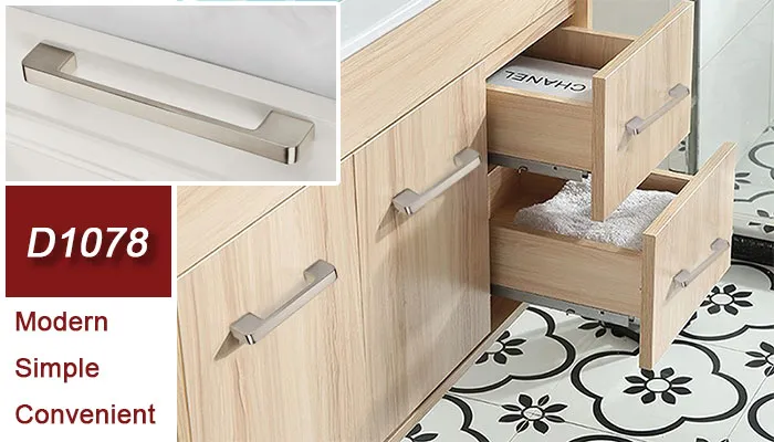 Modern Shiny Handles Hardware Furniture Fitting Aluminum Kitchen Wardrobe Cabinet Pull Handle