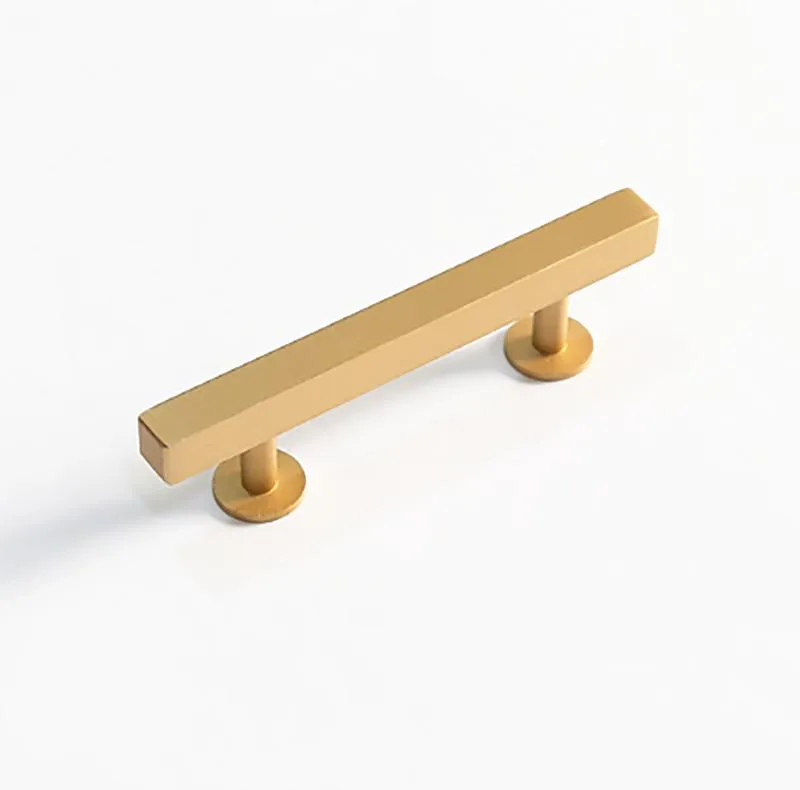Square Bar Pull Gold Finishing Aluminium T Shape Kitchen Cabinet Handle