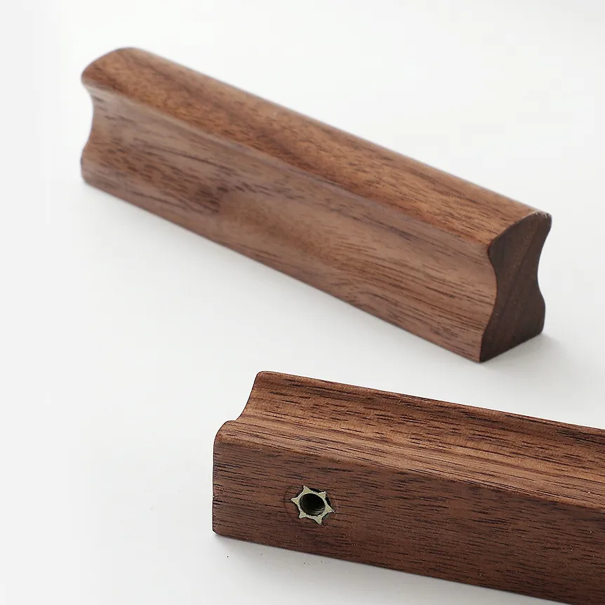 Simply Furniture Cabinet Drawer Solid Beech Wood Pulls Black Walnut Closet Handles