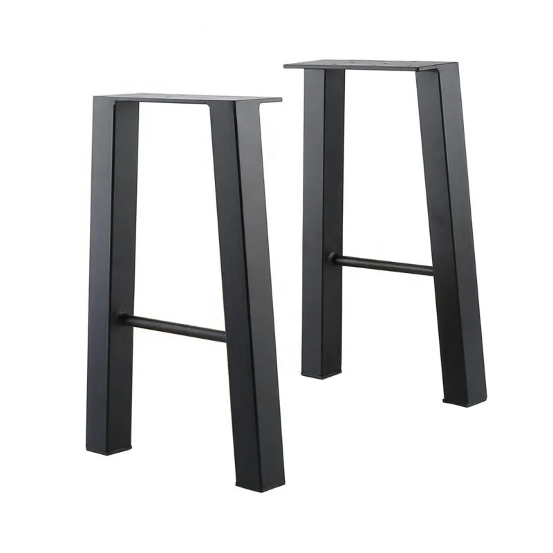 Wholesale Solid Black Powder Coated Durable Modern Industrial Metal Dining Table Legs