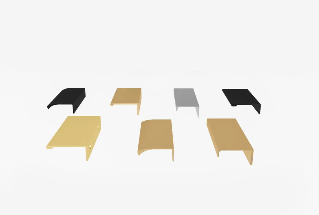 Concealed Pull Handles Gold Black Aluminum Cupboard Drawer Hidden Kitchen Cabinet Handle