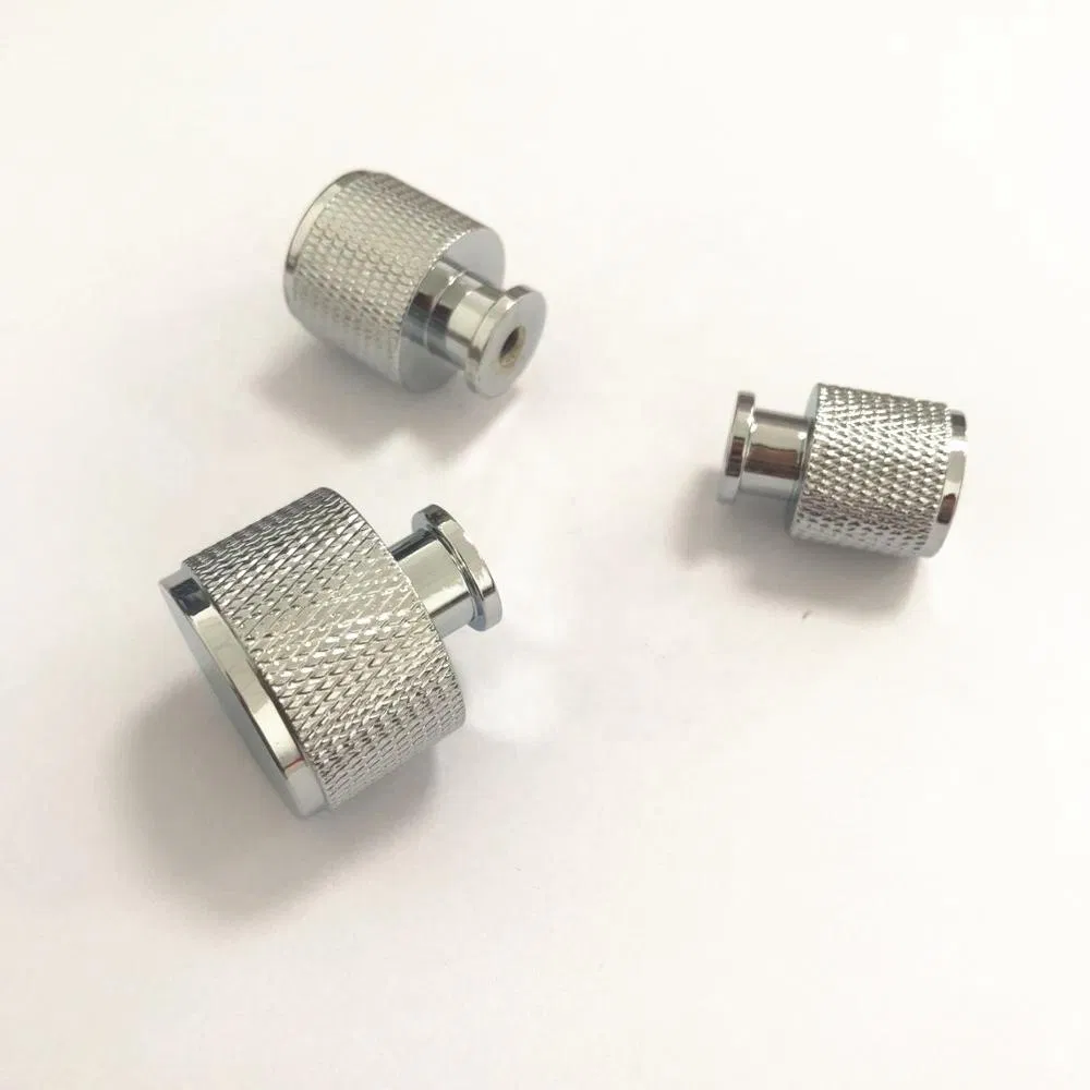 OEM CNC Turned Parts Machining Custom Made Precision Chrome Aluminum Knurled Knob
