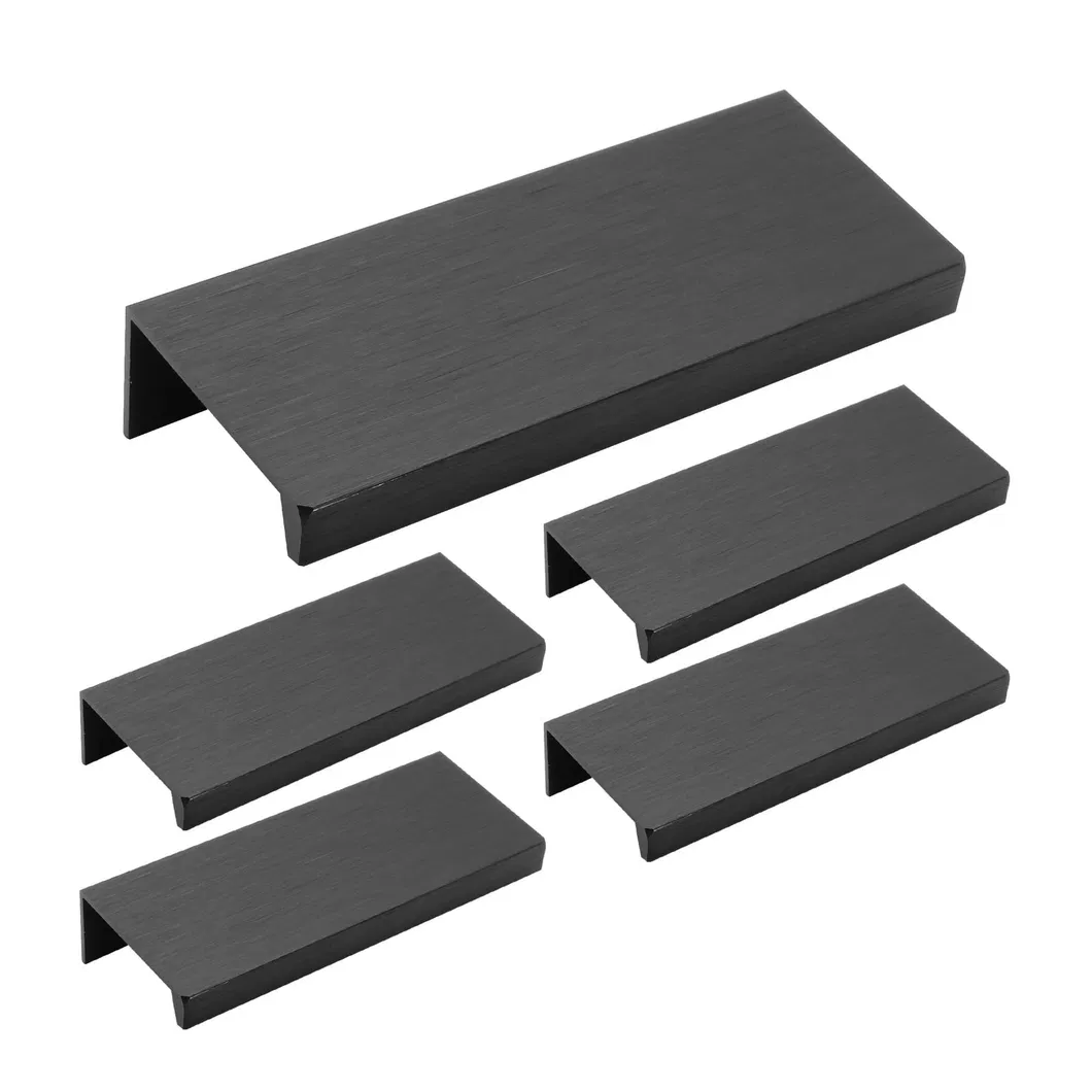 Modern Furniture Hardware Matt Black Hidden Kitchen Finger Edge Cabinet Pull Handles