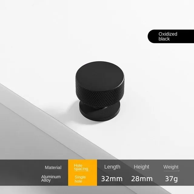 Round Single Hole Knurl Handle Cabinet Drawer Aluminum Furniture Small Knurl Knobs