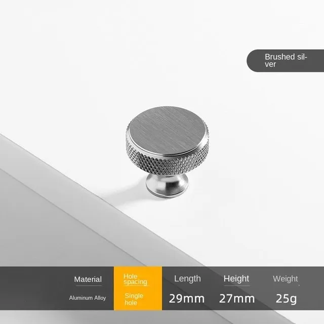 Round Single Hole Knurl Handle Cabinet Drawer Aluminum Furniture Small Knurl Knobs