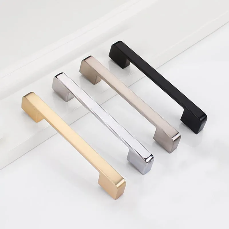 Modern Shiny Handles Hardware Furniture Fitting Aluminum Kitchen Wardrobe Cabinet Pull Handle