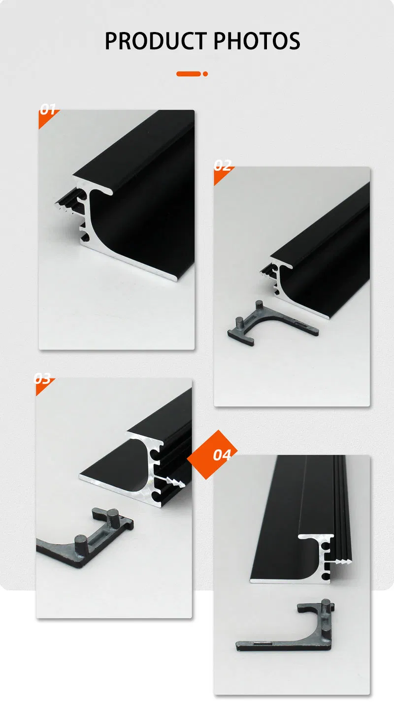 Aluminum L Shaped Recessed Handle Drawer Wardrobe Cabinet for Kitchen Bedroom Hotel