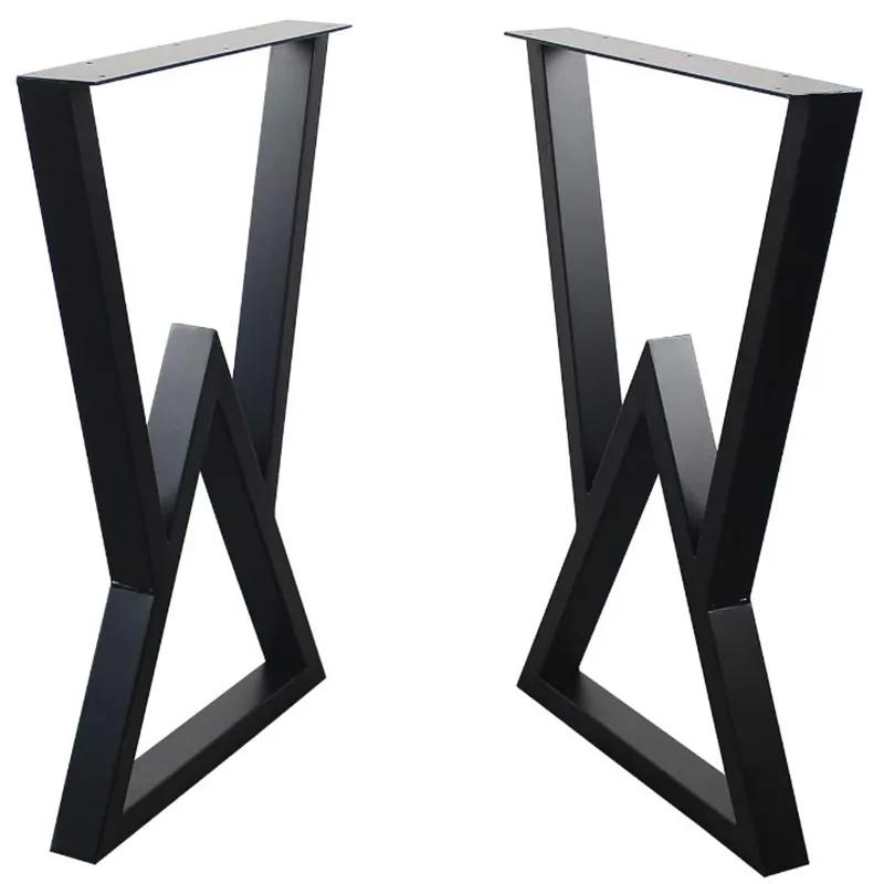 Unique Style Furniture Wood Table Black Desk Frame Steel Table Legs