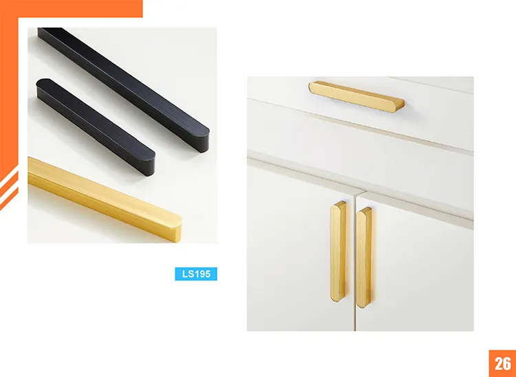 Pull Cupboard Wardrobe Handles Aluminium Profile Brushed Gold Cabinet Handles
