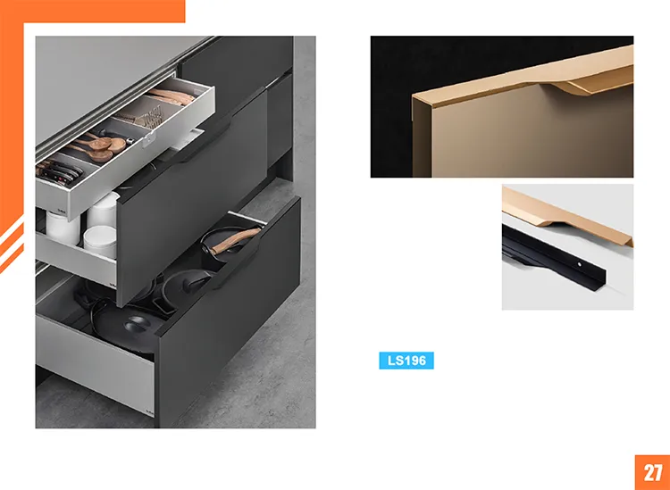 Drawer Kitchen Cabinet Pull Cupboard Wardrobe Handles Aluminium Profile Cabinet Door Handle