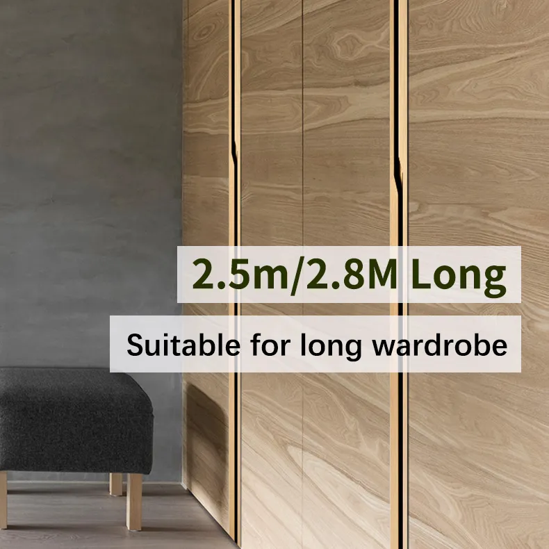Concealed Slotless Aluminum Lightning Wardrobe Cabinet Door Handle