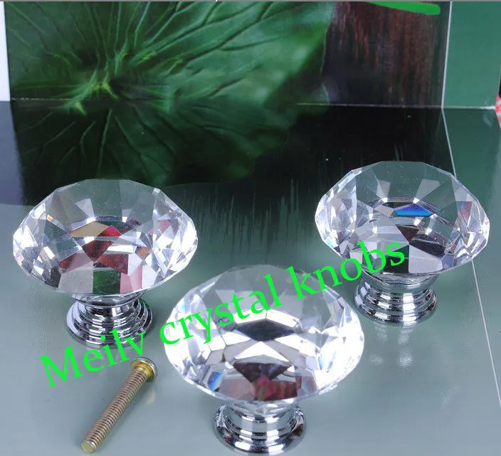 China Factory Supplr Glass Crystal Clear Bubble Ball Door Knob