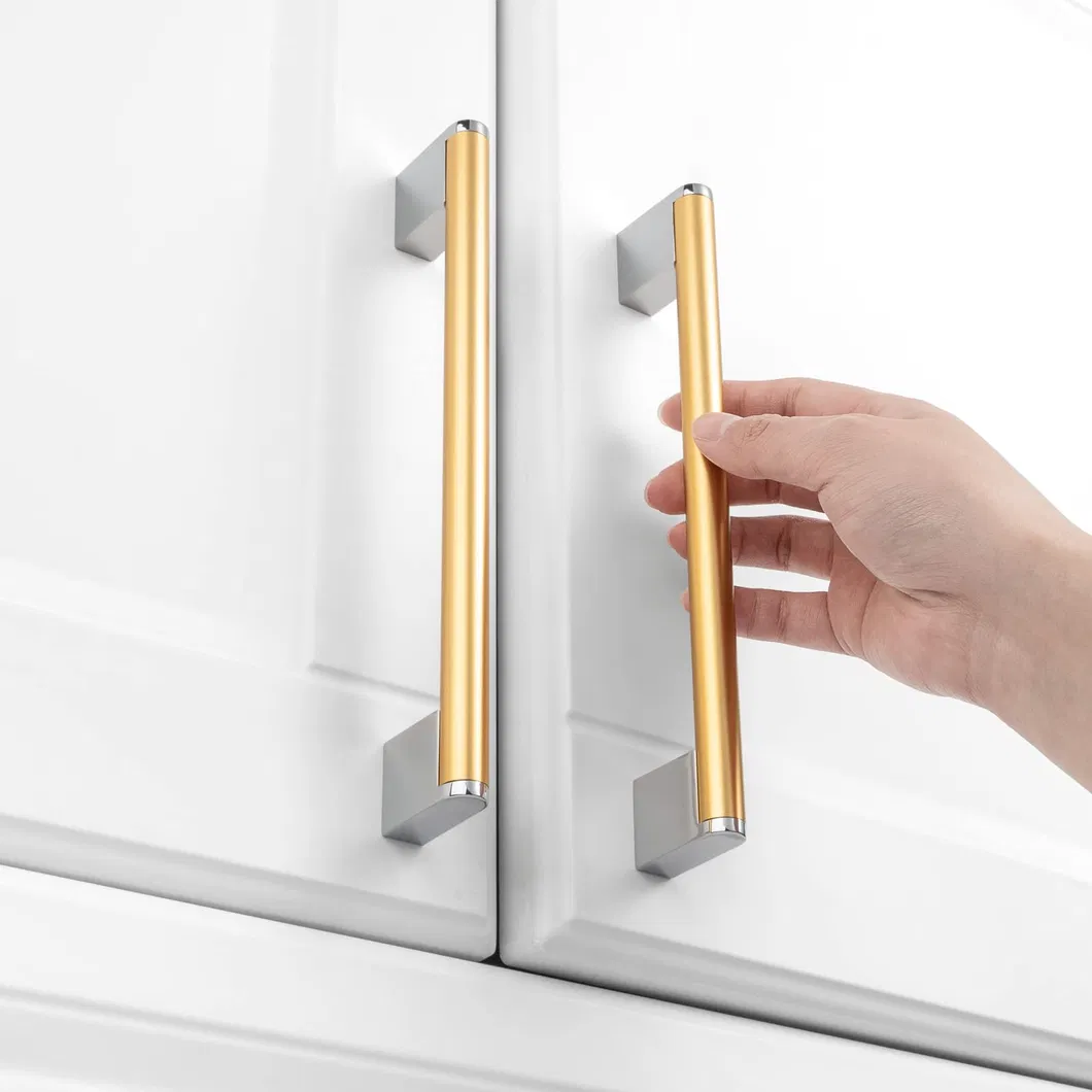 Stainless Steel Brushed Satin Gold Black Cabinet Drawer Door Pulls Furniture Handles