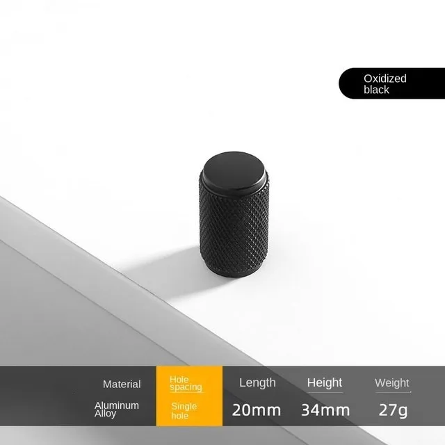 Round Single Hole Knurl Handle Cabinet Drawer Aluminum Furniture Small Knurl Knobs