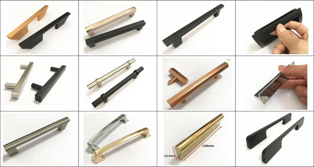 Gold Aluminum Alloy Modern Kitchen Hardware Cabinet Door Pull Handle