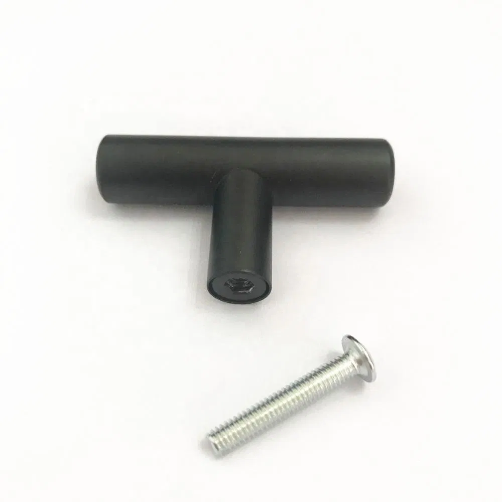 2 Inch 12X50mm T Bar Single Hole Black Ss Cabinet Pull Knob