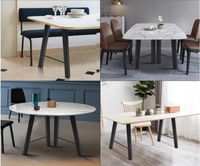 Wholesale Solid Black Powder Coated Durable Modern Industrial Metal Dining Table Legs