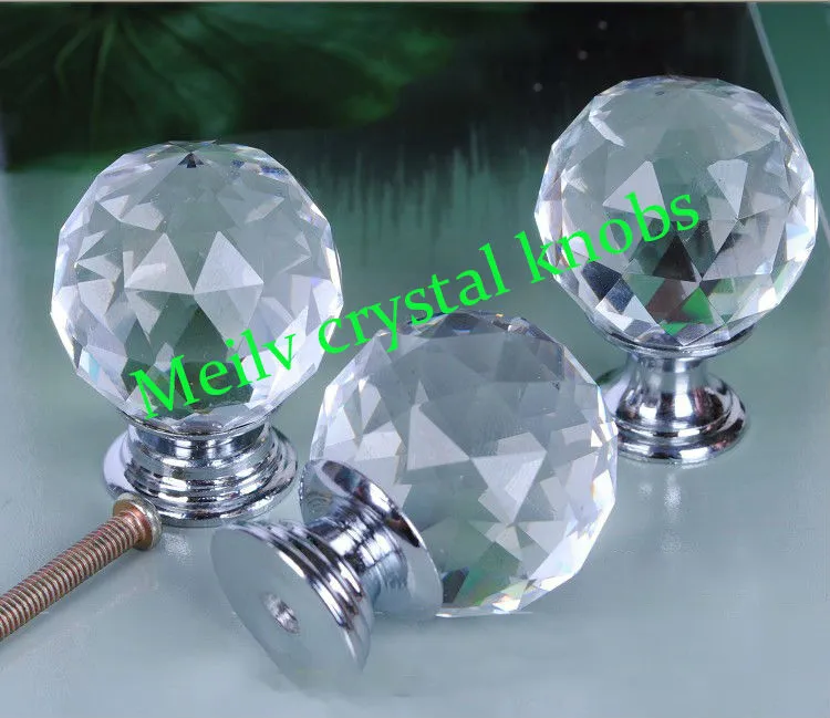 China Factory Supplr Glass Crystal Clear Bubble Ball Door Knob