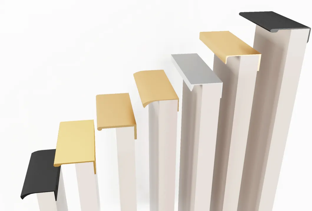 Concealed Pull Handles Gold Black Aluminum Cupboard Drawer Hidden Kitchen Cabinet Handle