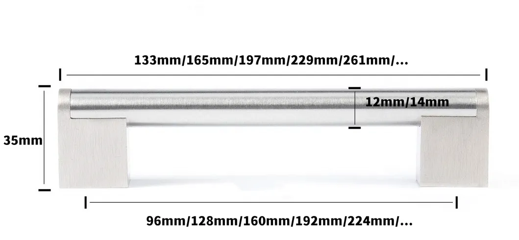 Stainless Steel Brushed Satin Gold Black Cabinet Drawer Door Pulls Furniture Handles