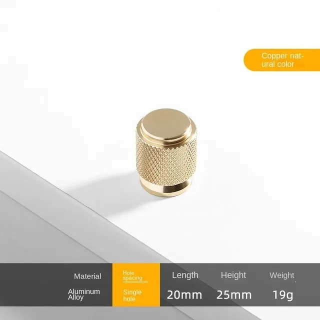 Round Single Hole Knurl Handle Cabinet Drawer Aluminum Furniture Small Knurl Knobs