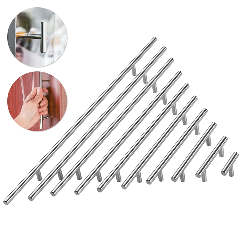 Stainless Steel Solid Hollow Drawer Kitchen Brass Gold T Bar Pull Handle