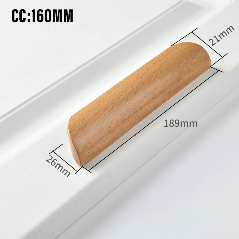 Wood Solid Furniture Pulls Handles Painted Smoothly Cupboard Closet Drawer Wooden Handle