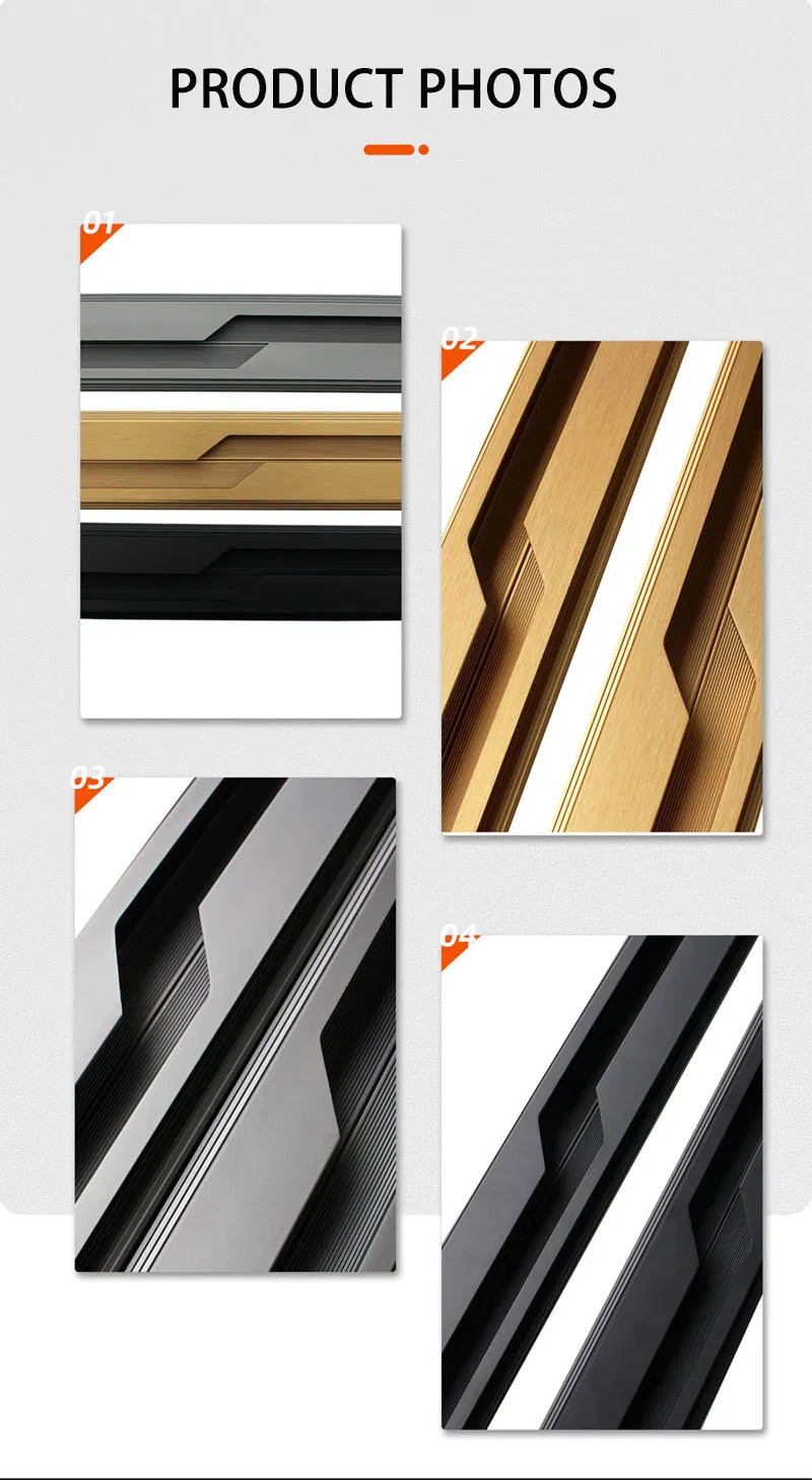 Concealed Slotless Aluminum Lightning Wardrobe Cabinet Door Handle