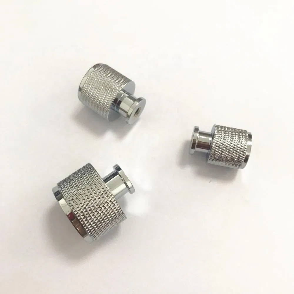 OEM CNC Turned Parts Machining Custom Made Precision Chrome Aluminum Knurled Knob