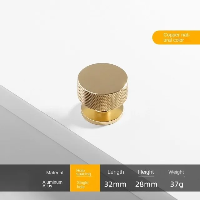 Round Single Hole Knurl Handle Cabinet Drawer Aluminum Furniture Small Knurl Knobs