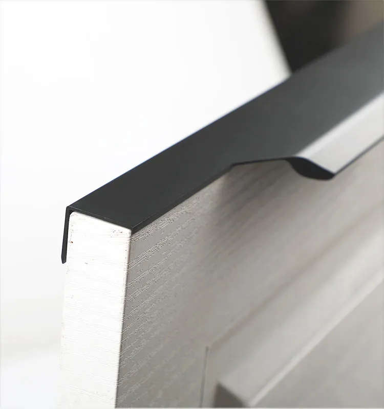 Aluminum Alloy Kitchen Cabinet Handle Edge Embedded Decorative Drawer Pull Hidden Handle