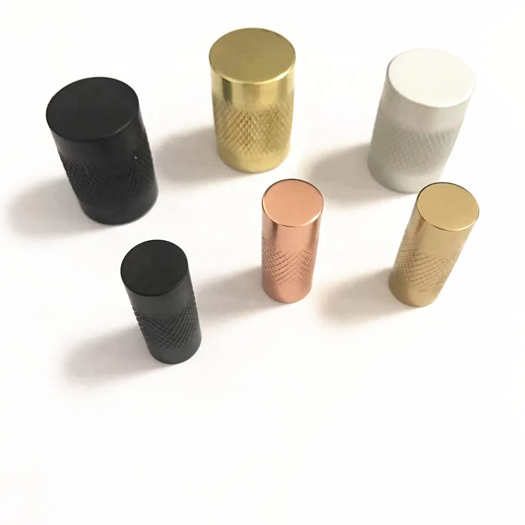 Black Cabinet Drawer 12mm and 20mm Diameter Round Knurling Knob Pull