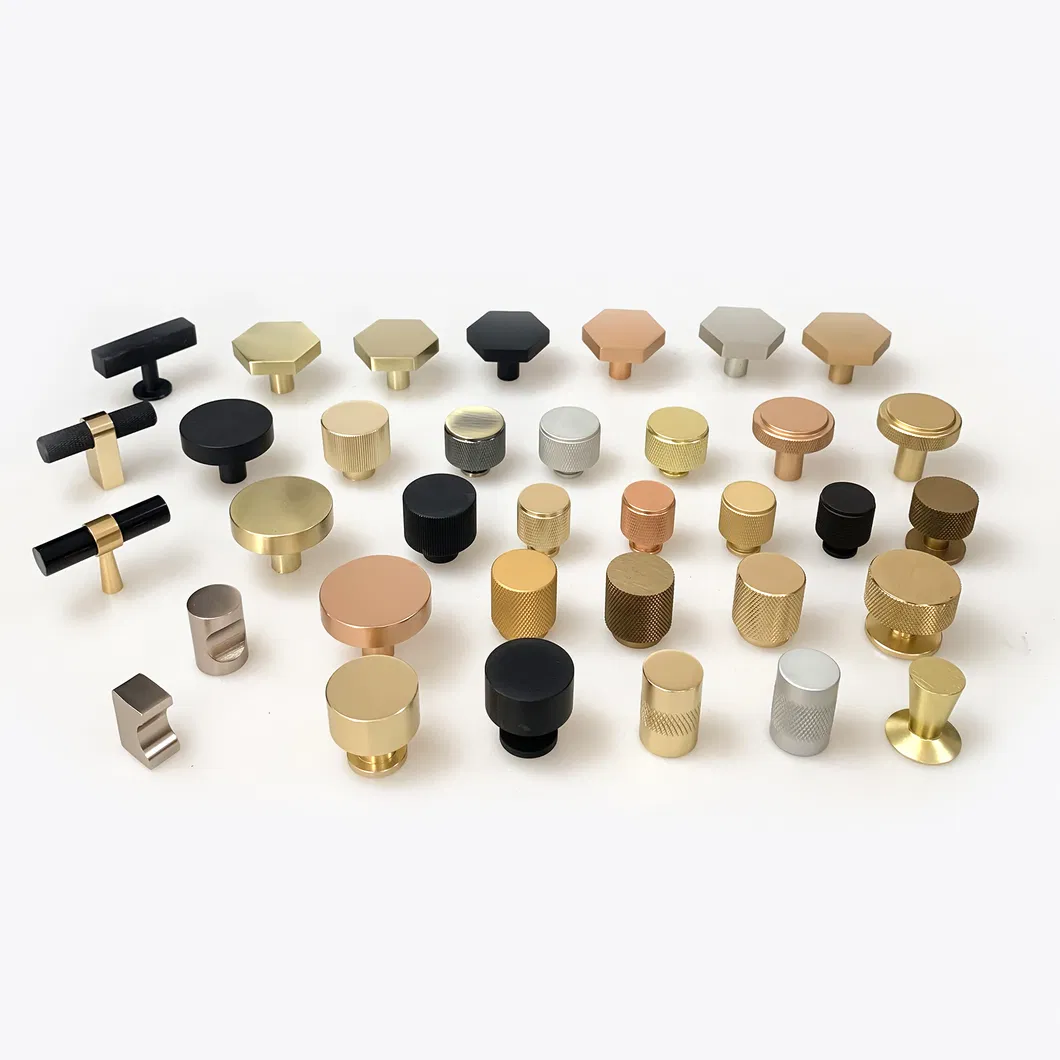 30*30mm Solid Aluminium Vertical Knurled Rose Gold Kitchen Cupboard Knobs Handle