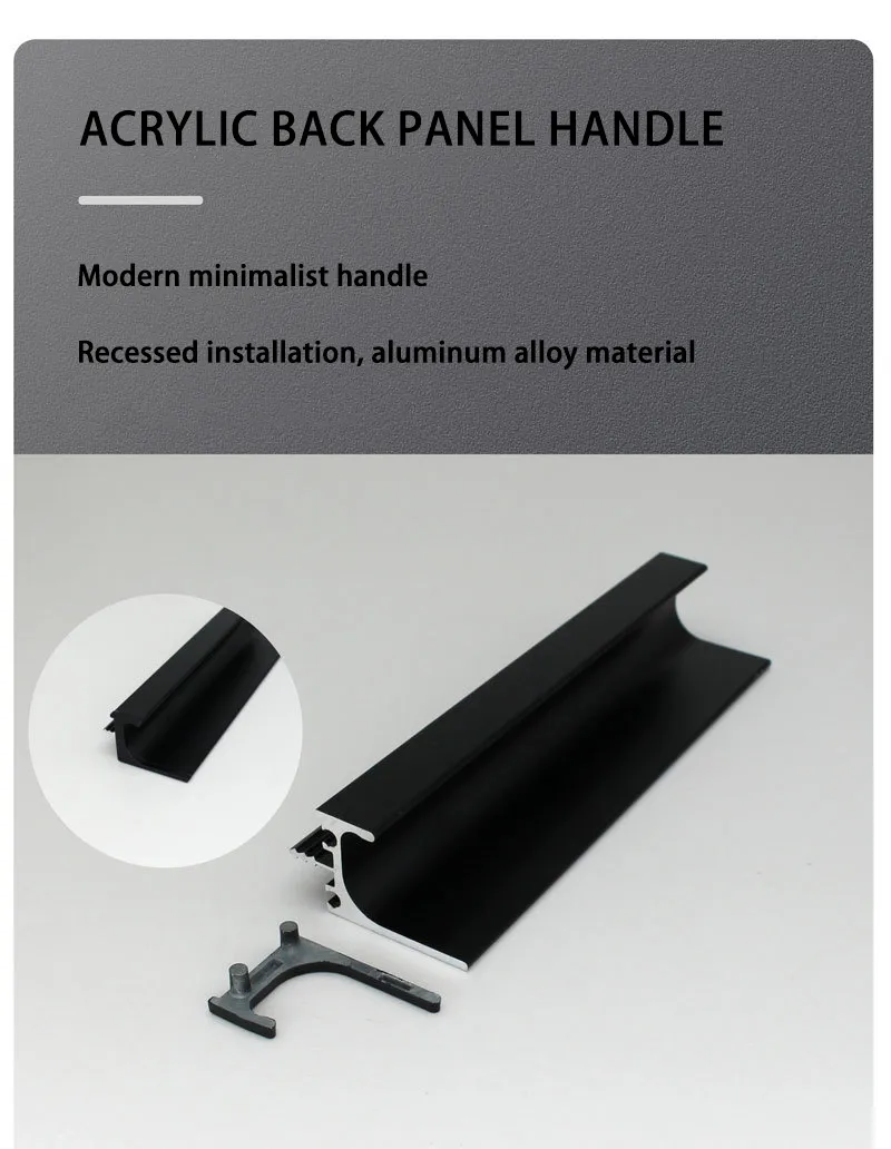 Aluminum L Shaped Recessed Handle Drawer Wardrobe Cabinet for Kitchen Bedroom Hotel