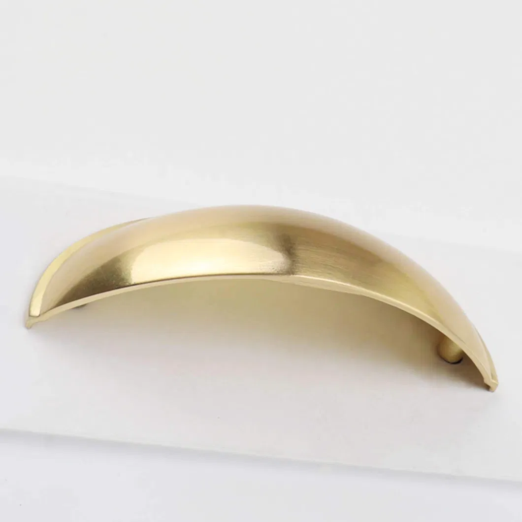 Handle Brushed Antique Brass Gold Cabinet Hardware Bin Cup Drawer Handle Pull